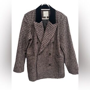 AVEC LES FILLES Women’s Multicolor Houndstooth Double-Breasted Blazer XL